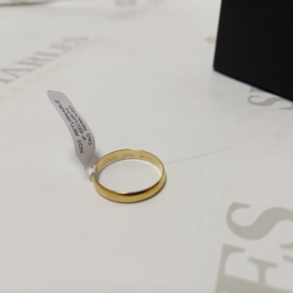 9CT YELLOW GOLD PERSONALISED BAND RING RRP £149