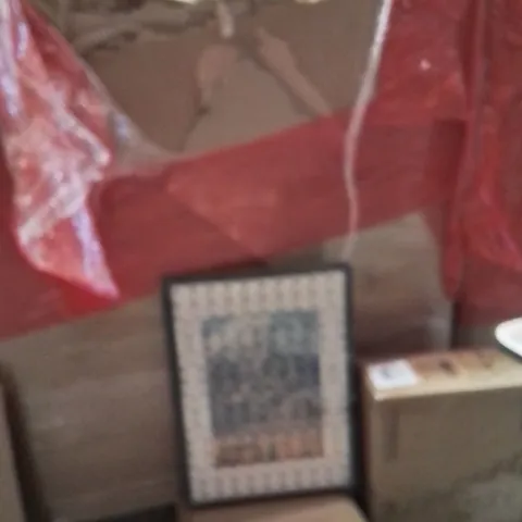 PALLET OF ASSORTED HOUSEHOLD GOODS AND PRODUCTS TO INCLUDE;PET CLIMBING STAIRS,PICTURE,CEILING FAN WITH LIGHT