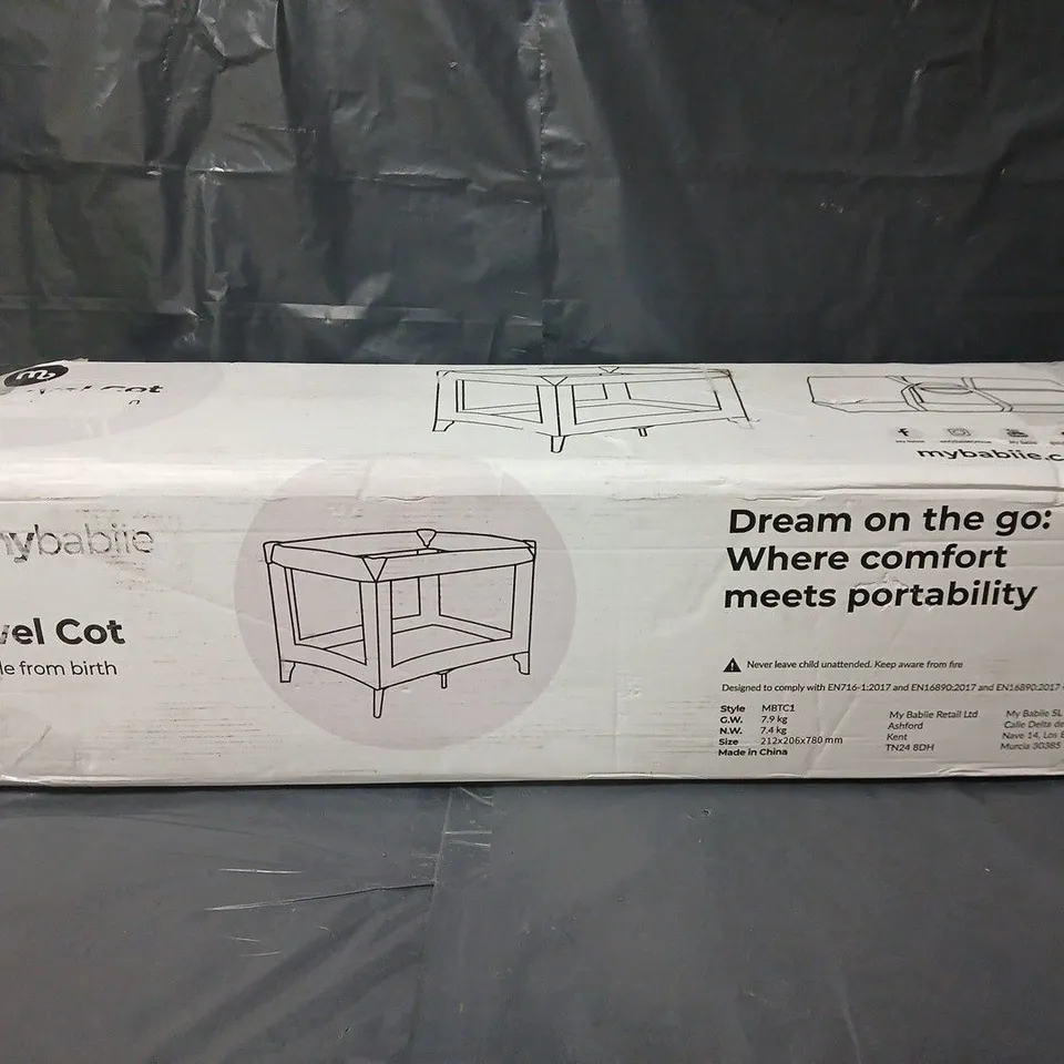 BOXED MY BABIIE ELEPHANTS TRAVEL COT