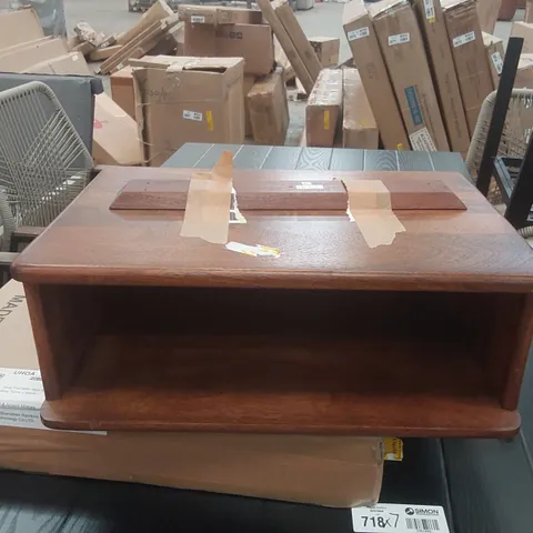 DAVYEN SOLID WOOD RECTANGULAR FLOATING NIGHTSTAND BEDSIDE TABLE COLOUR:WALNUT
