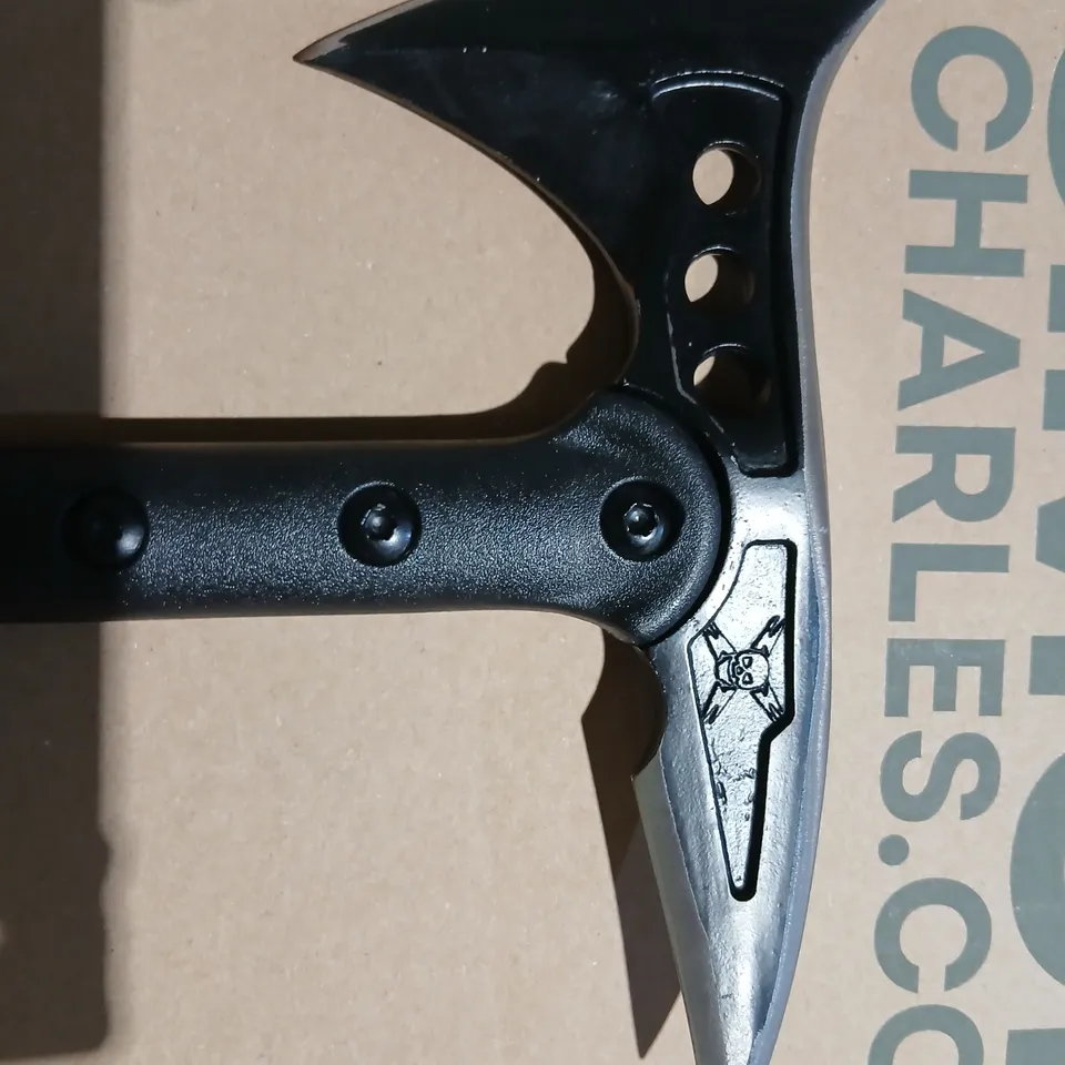 TWENTY DECORATIVE TACTICAL AXE WITH TEXTURED BLACK GRIP 