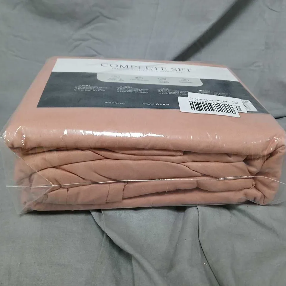 PINK MICROFIBER BEDDING SET – COMPLETE SET, PREMIUM QUALITY 100% MICROFIBER