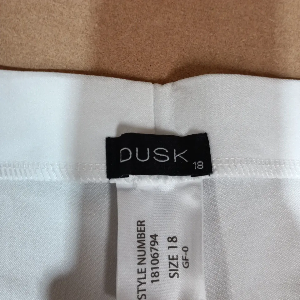 DUSK FASHION SPLIT HEM CAPRI PANTS – WHITE, UK 18