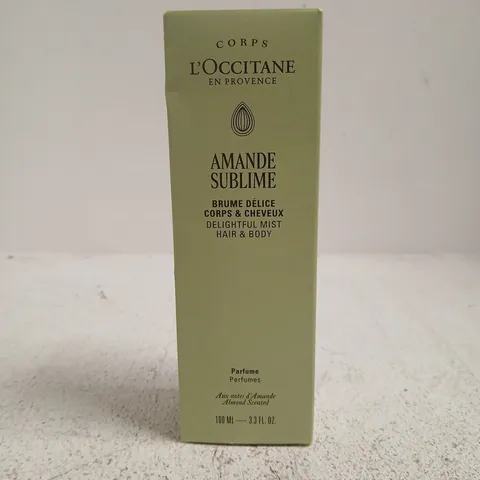 L'OCCITANE EN PROVENCE AMANDE SUBLIME HAIR & BODY MIST, 100 ML – BOXED