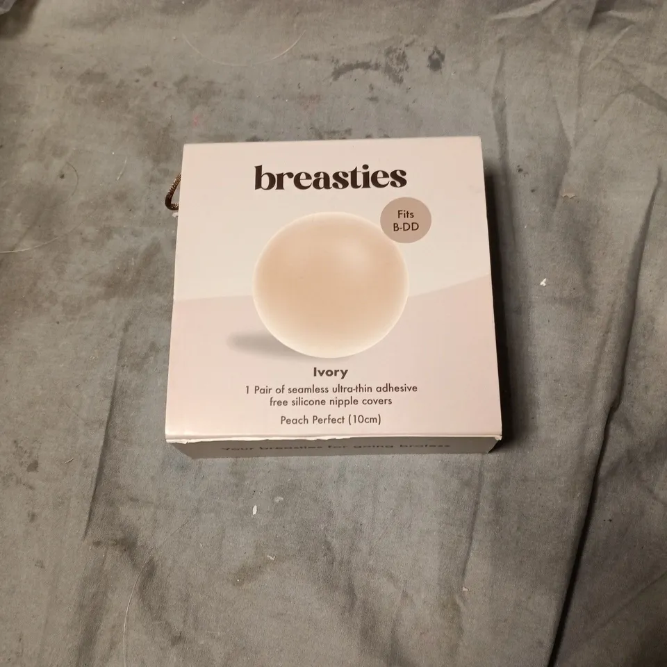BREASTIES IVORY SILICONE NIPPLE COVERS – 1 PAIR, PEACH PERFECT (10CM) SIZE B-DD
