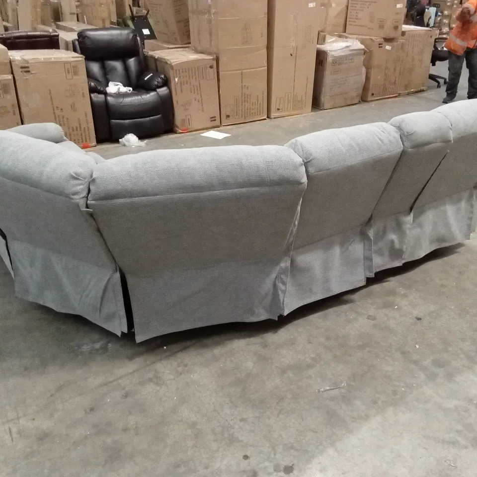 PRAGA CORNER FABRIC MANUAL RECLINER SOFA - GREY