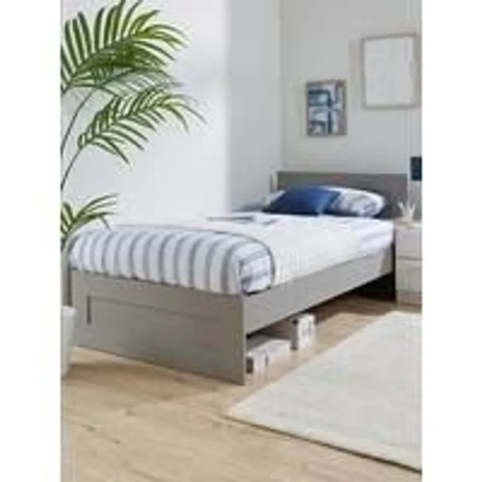 BOXED TARYN KIDS SINGLE BED - GREY (1 BOX) 