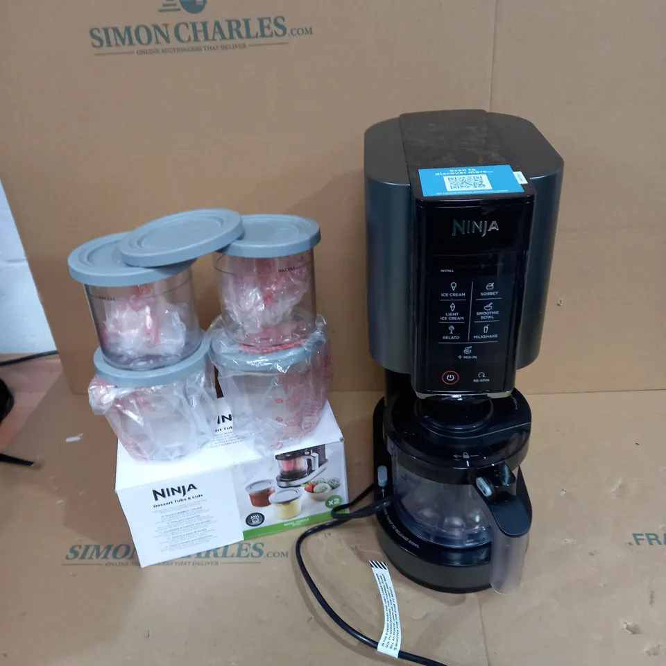 OUTLET NINJA CREAMI ICE CREAM & DESSERT MAKER WITH 5 DESSERT TUBS