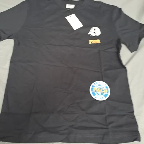 P & CO BLACK CREW T-SHIRT - DOUBLE XS