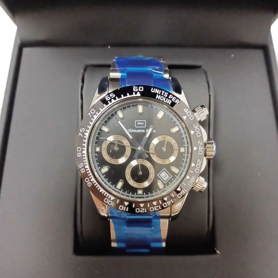 ZIHLMANN & CO BLACK TRIPLE DIAL BRACELET STRAP WRISTWATCH