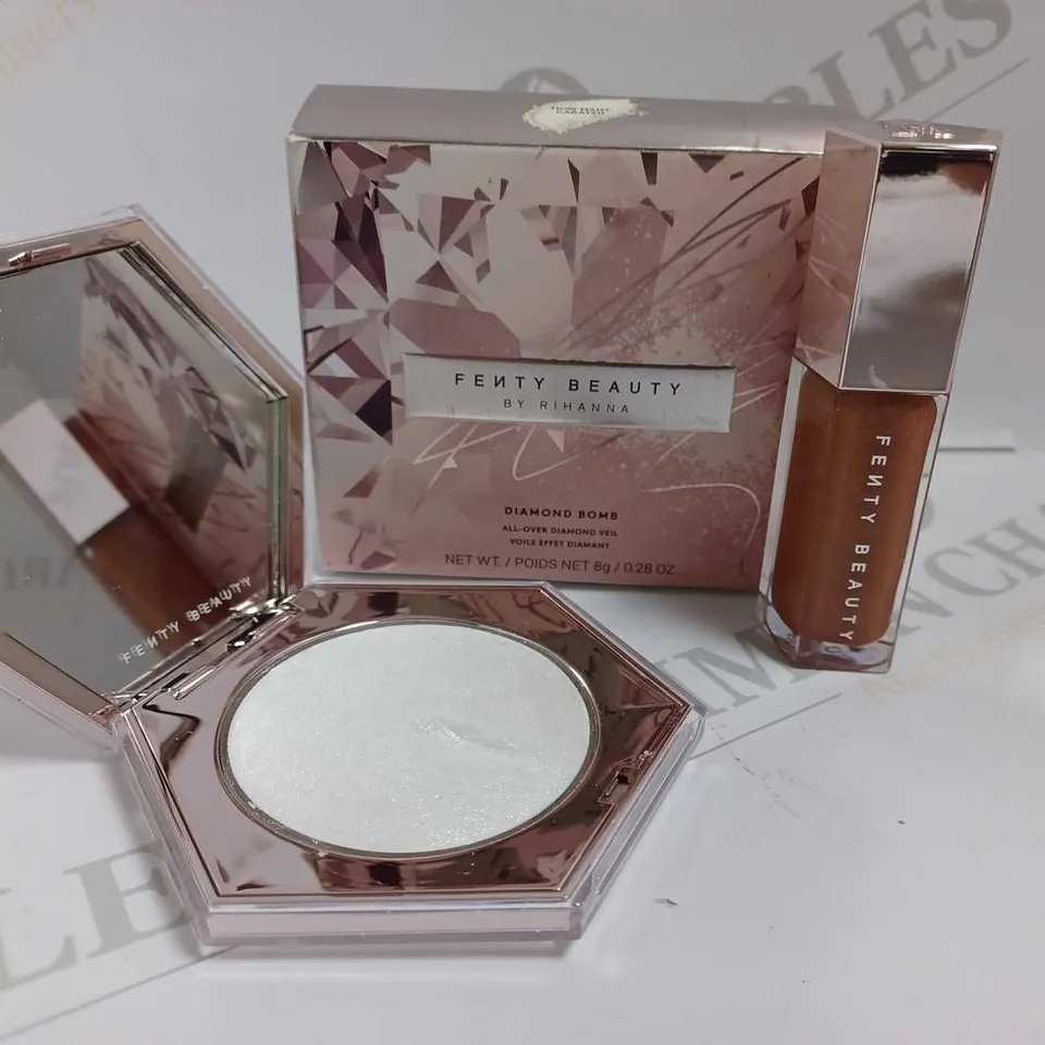2 FENTY BEAUTY ITEMS TO INCLUDE DIAMOND BOMB ALL OVER DIAMOND VEIL AND GLOSS BOMB LIP GLOSS