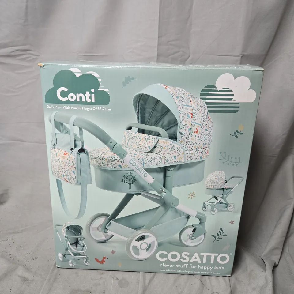 COSATTO SAGE GREEN WOODLAND PRINT COSATTO DOLL PRAM