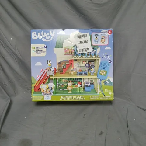 BLUEY SUPERMARKET PLAYSET – BOXED, WITH BLUEY & BINGO FIGURES