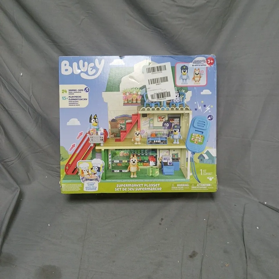 BLUEY SUPERMARKET PLAYSET – BOXED, WITH BLUEY & BINGO FIGURES