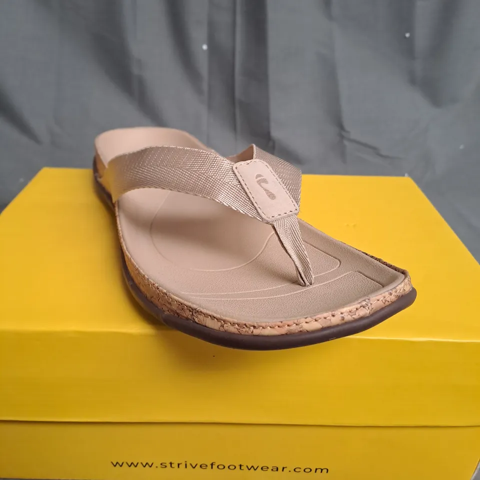 STRIVE TAN OPEN TOE TAN SANDAL - SIZE 7