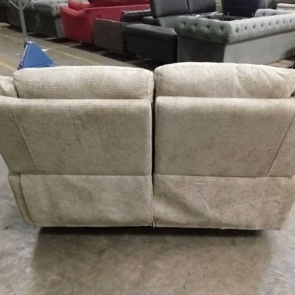 ALBION CHUNKY WEAVE 2 SEATER HIGH BACK MANUAL RECLINER SOFA - NATURAL RRP £579