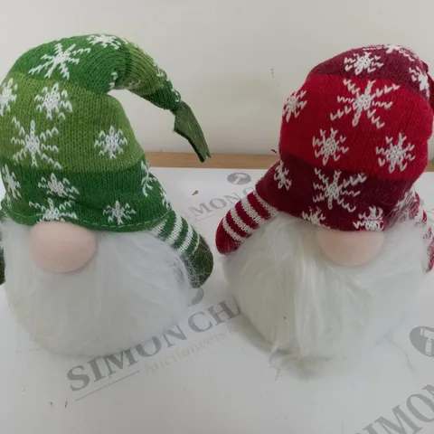 PAIR OF LIT UP SANTAS