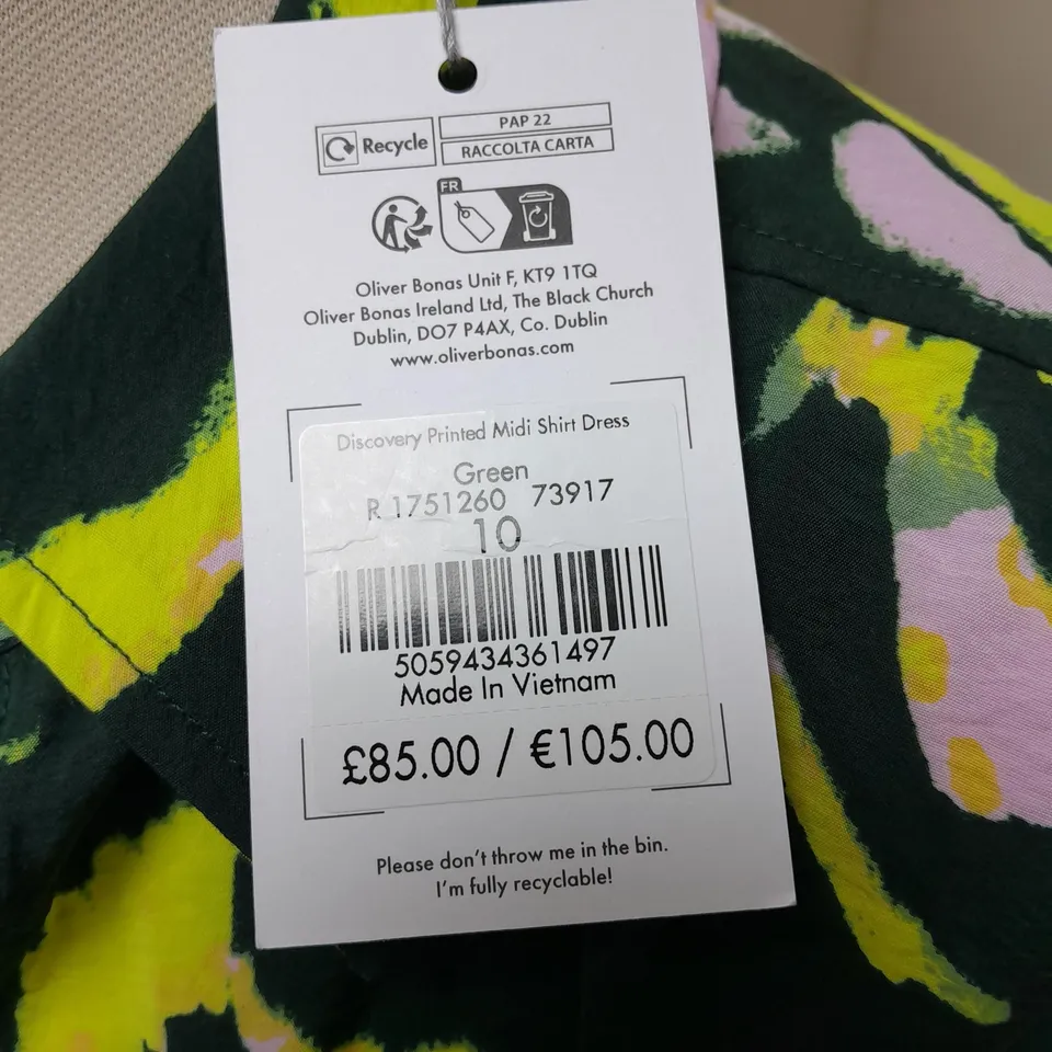 OLIVER BONAS DISCOVERY PRINTED MIDI SHIRT DRESS - 10