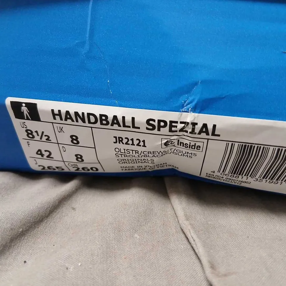 ADIDAS HANDBALL SPEZIAL TRAINERS – BROWN SUEDE, UK 8 (US 8.5, EU 42)