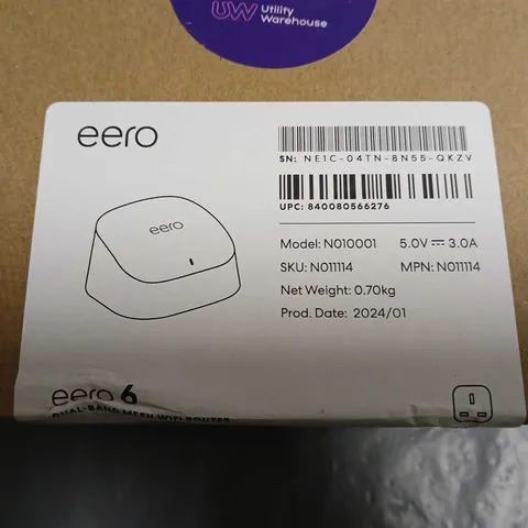 SEALED EERO 6 DUAL-BAND MESH WIFI ROUTER