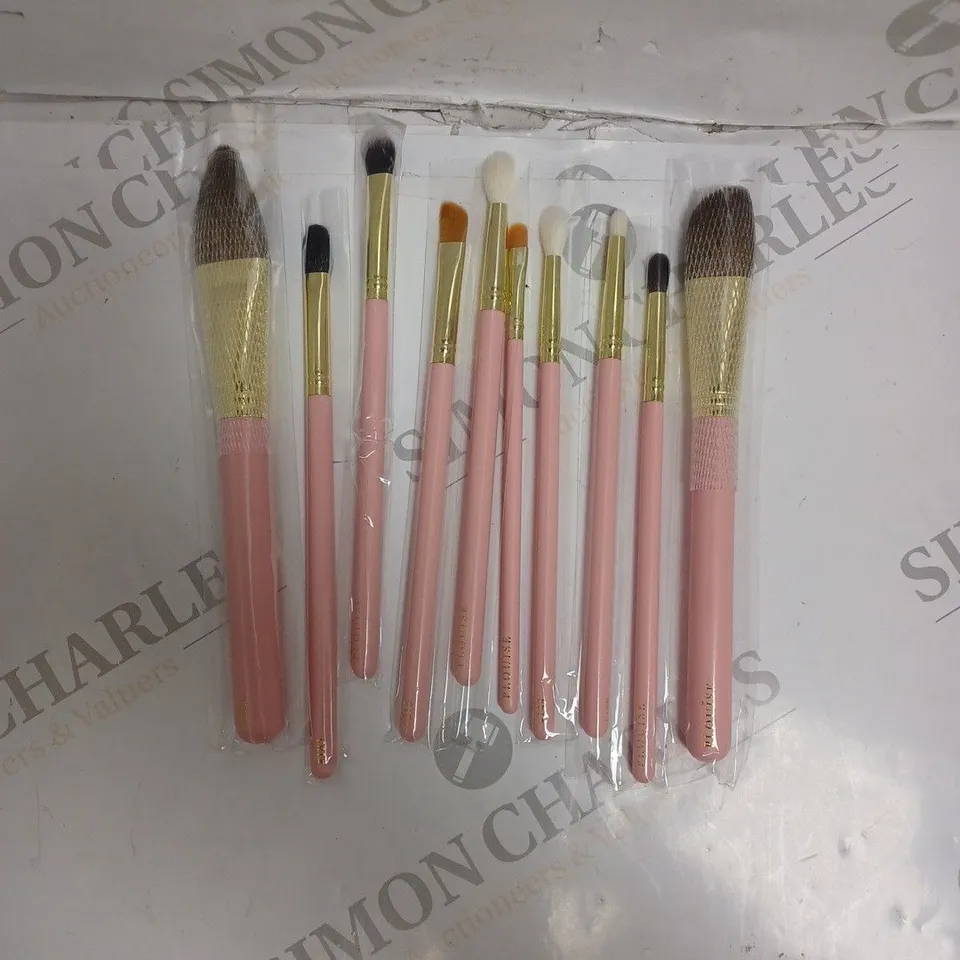 BOX OF APPROX 10 ASSORTED AND INDIVIDUALLY WRAPPED PLOUISE MAKE UP BRUSHES IN VARIOUS DESIGNS AND SIZES.