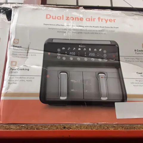 BOXED KEPLIN AIR FRYER WITH DUAL COOKING ZONES BLACK COLOUR