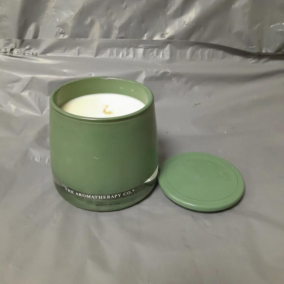 THE AROMATHERAPY CO THERAPY GARDEN WILD MINT & LIME SCENTED CANDLE - COLLECTION ONLY - GLASS JAR