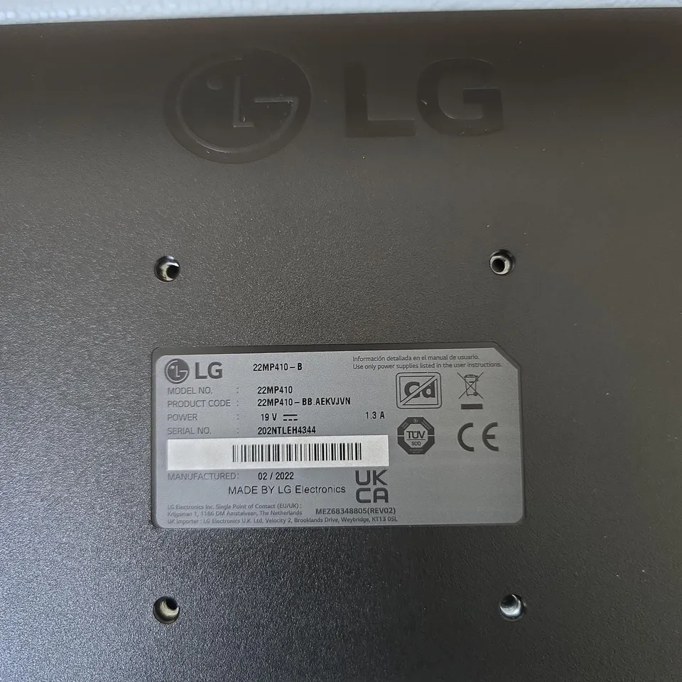 LG 22MP410-B 22-INCH MONITOR – BOXED WITH STAND & CABLES