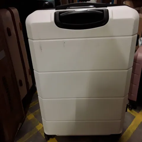 UNBOXED KEPLIN LUGG BIG SIZE TRAVEL LUGGAGE WITH WHEELS SECURE LOCK SYSTEM WHITE COLOUR