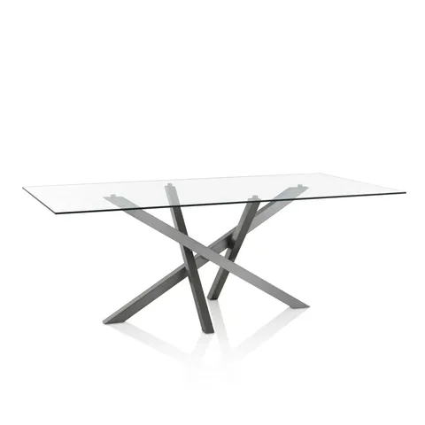 BOXED GOREE GLASS DINING TABLE (2 PIECES)