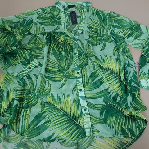 LOT OF 7 BRAND NEW DESTELLO GREEN FLORAL SHIRTS - L