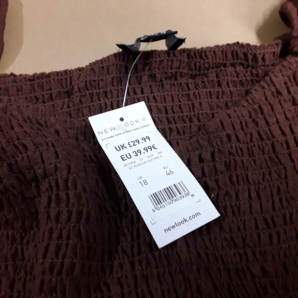 NEW LOOK CUT OUT DRESS IN BROWN - UK 18
