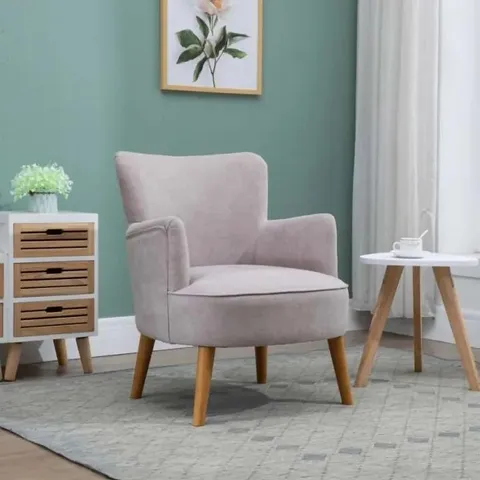 BOXED KEIRA ACCENT ARMCHAIR - PEARL GREY FABRIC