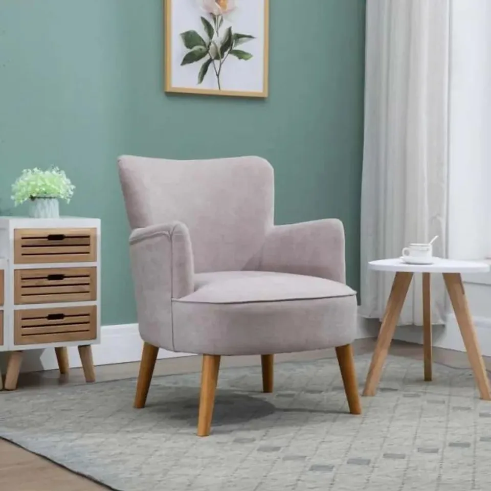 BOXED KEIRA ACCENT ARMCHAIR - PEARL GREY FABRIC