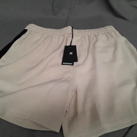 REPRSENT TRACK SHORTS IN ANTIQUE WHITE - XL