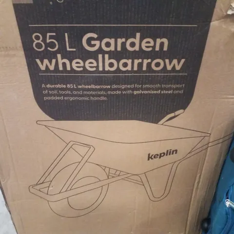 BOXED KEPLIN GARDEN 85L GARDEN WHEELBARROW 