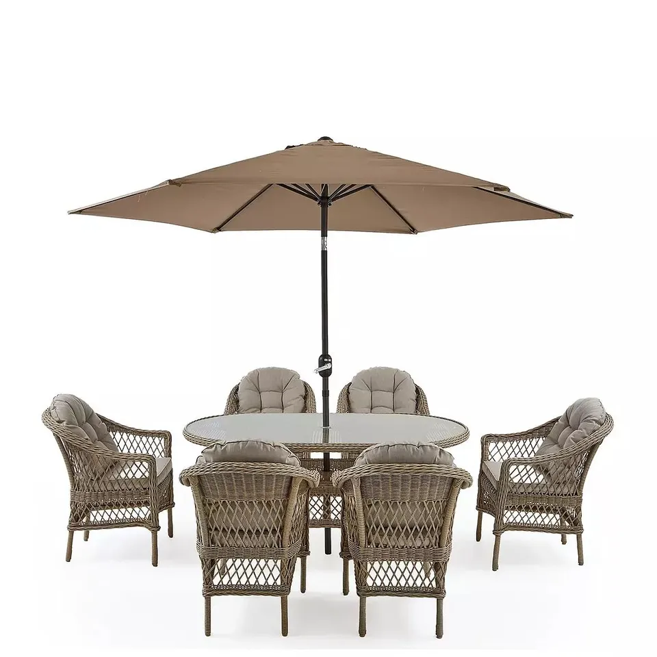 BOXED VENICE 6 SEATER DINING SET (5 BOXES) RRP £1399