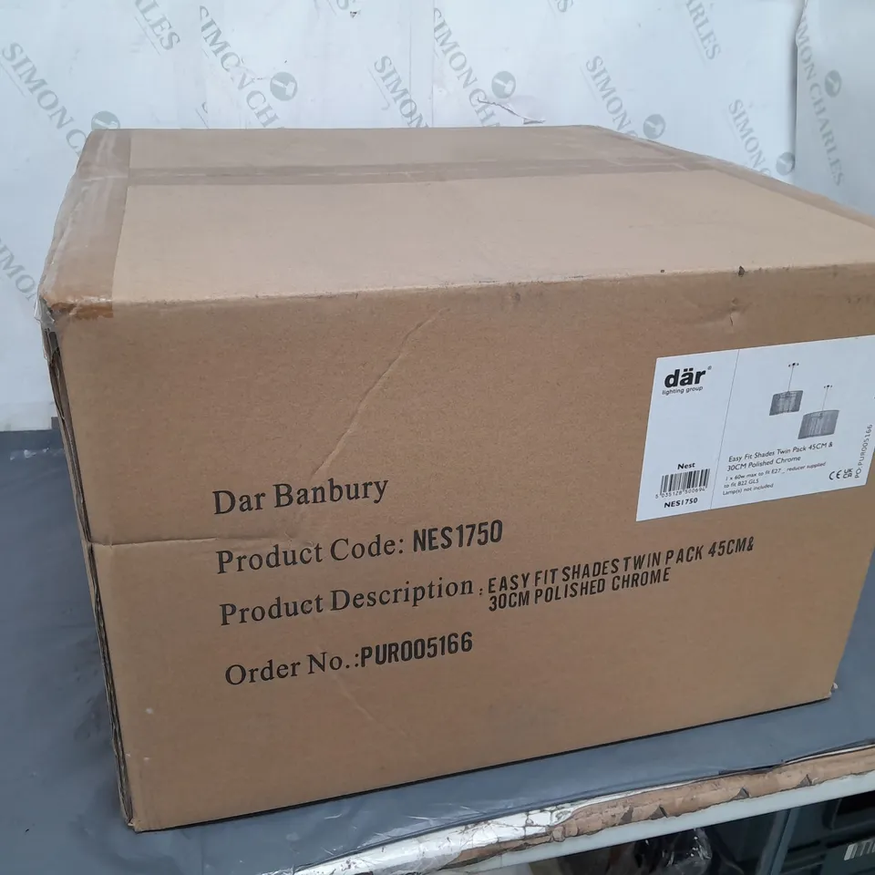 BRAND NEW BOXED DAR NEST EASY FIT SHADES TWIN PACK 45CM & 30CM POLISHED CHROME NES1750  