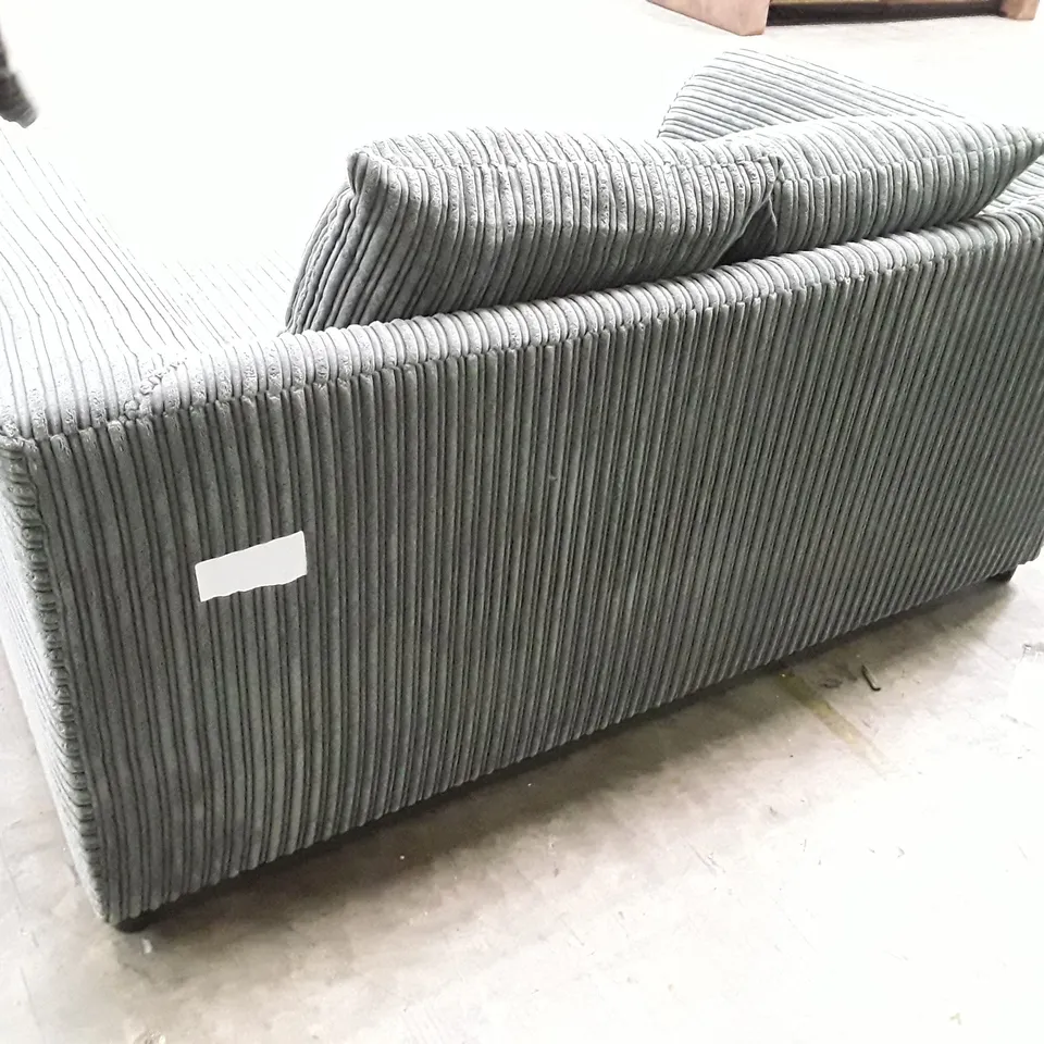 QUALITY DESIGNER DUVERNAY 2 SEATER SOFA - GREY JUMBO CORD FABRIC 