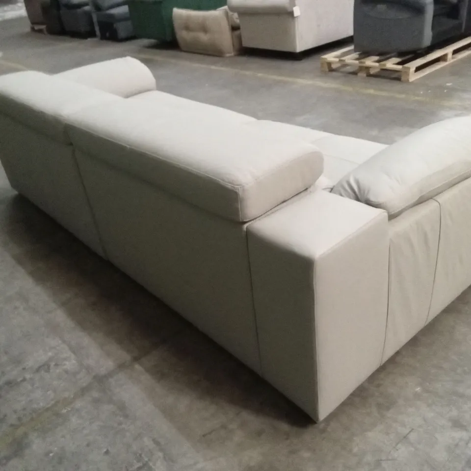 BRADY ITALIAN LEATHER 4 SEATER SOFA - NATURAL RRP £1249