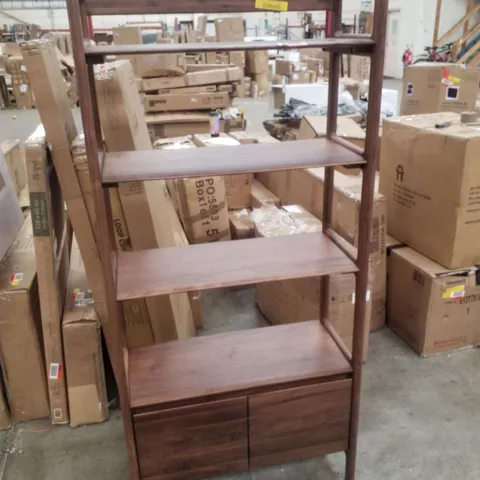 4-TIER BOOKSHELF WITH CABINET - BROWN 