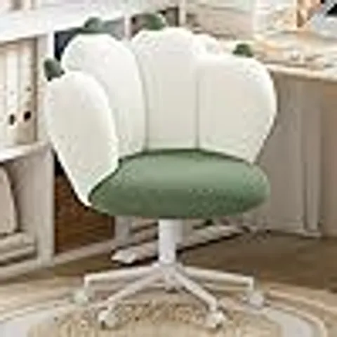 BOXED HADWIN KIDS DESK CHAIR, HEIGHT ADJUSTABLE STUDY CHAIRS, SWIVEL CHAIR WITH THICKENED BACKREST FOR GIRLS BEDROOM LIVING ROOM STUDY ROOM GREEN (1BOX)