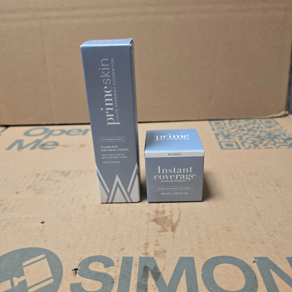 2 X PRIME COSMETICS ITEMS: FLAWLESS NATURAL FINISH 30ML + HAIRLINE POWDER
