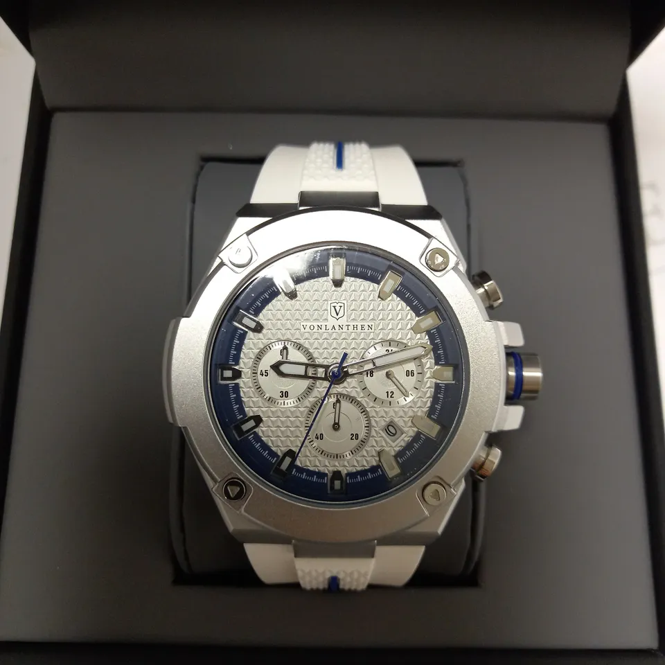 VONLANTHEN TRIPLE DIAL RUBBER STRAP WATCH