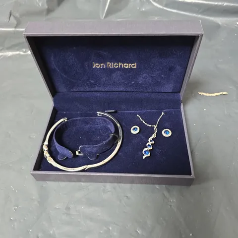 JON RICHARD SAPHIRE AND CRYSTAL TWIST JEWELLERY SET