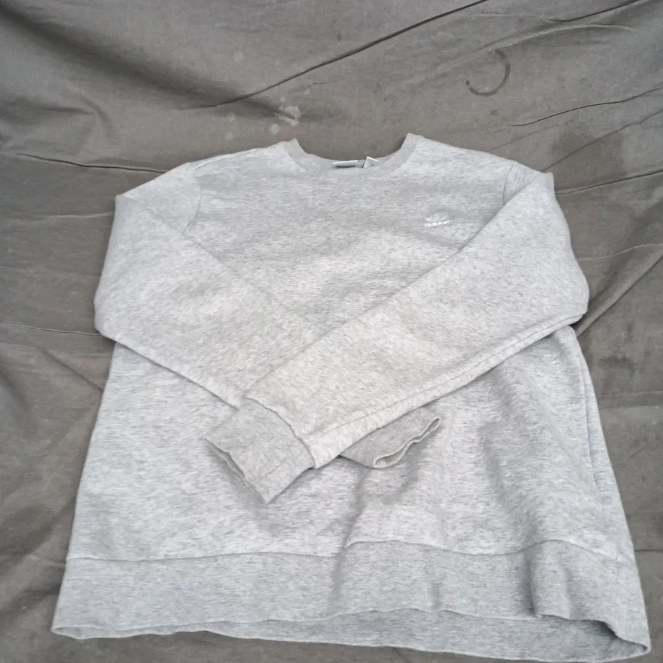 ADIDAS KIDS' CREWNECK SWEATSHIRT IN GREY SIZE UK 15-16Y