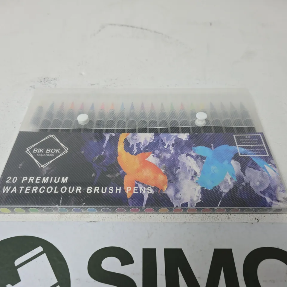 BIK BOK CREATIONS 20 PREMIUM WATERCOLOUR BRUSH PENS