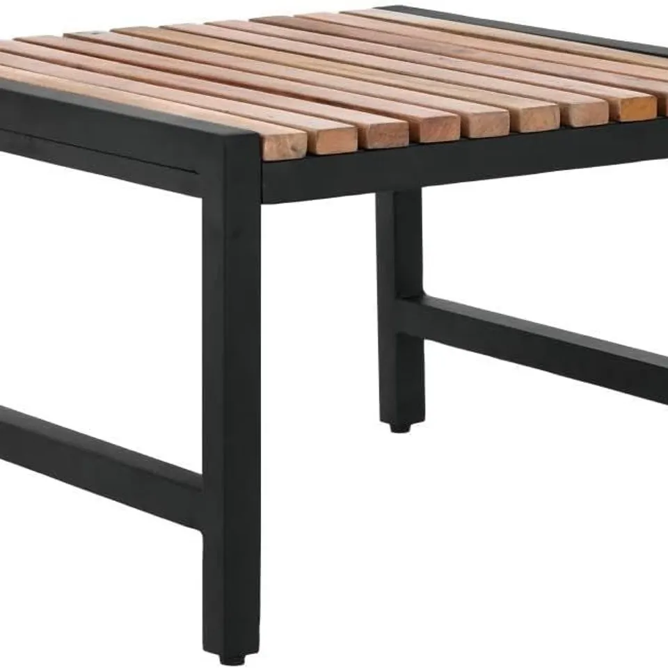 BOXED BRAND NEW BOXED BOLERO STEEL & ACACIA LOW COFFEE BAR STOOLS - PACK OF 4