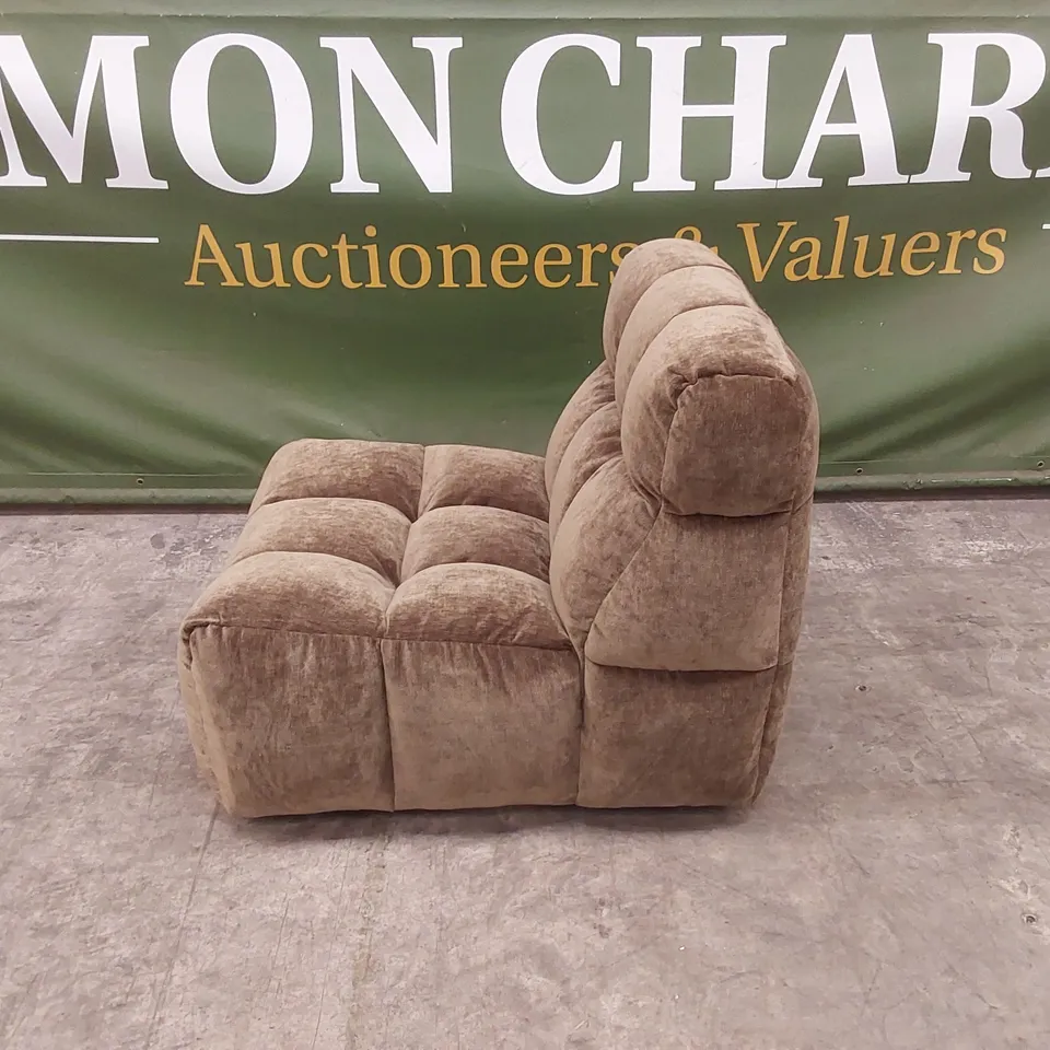 QUALITY DESIGNER JACQUES PUFFED ROBA FABRIC SWIVEL CHAIR - KHAKI GREEN