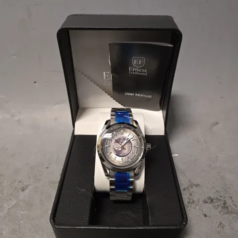 ERNEST FERDINAND WATCH β GLOBAL DIAL β STAINLESS STEEL STRAP β 3ATM WATER RESISTANT - GIFT BOX